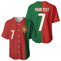 Portuguese Football Custom Baseball Jersey Wave Pattern Heritage Crest