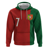 Portuguese Football Custom Hoodie Wave Pattern Heritage Crest
