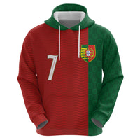 Portuguese Football Custom Hoodie Wave Pattern Heritage Crest
