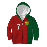 Portuguese Football Custom Kid Hoodie Wave Pattern Heritage Crest