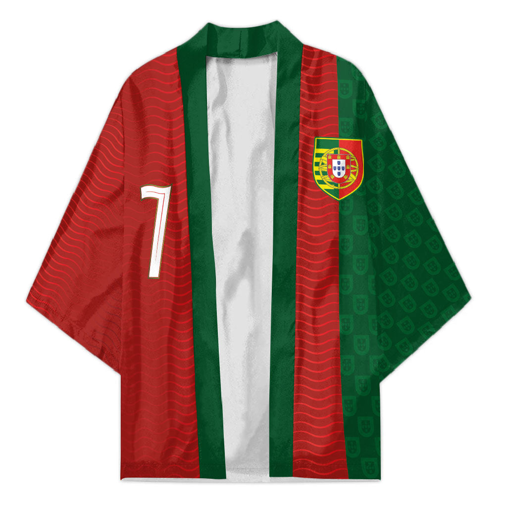 Portuguese Football Custom Kimono Wave Pattern Heritage Crest