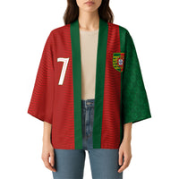 Portuguese Football Custom Kimono Wave Pattern Heritage Crest