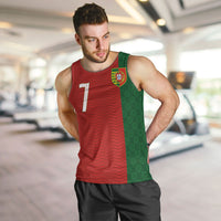 Portuguese Football Custom Men Tank Top Wave Pattern Heritage Crest