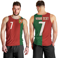 Portuguese Football Custom Men Tank Top Wave Pattern Heritage Crest
