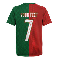 Portuguese Football Custom Rugby Jersey Wave Pattern Heritage Crest