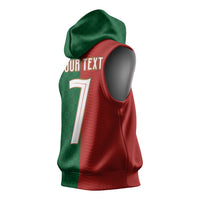 Portuguese Football Custom Sleeveless Hoodie Wave Pattern Heritage Crest