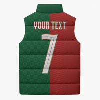 Portuguese Football Custom Sleeveless Puffer Jacket Wave Pattern Heritage Crest