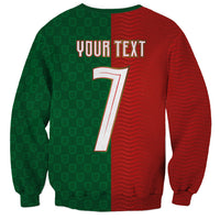 Portuguese Football Custom Sweatshirt Wave Pattern Heritage Crest