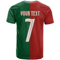 Portuguese Football Custom T Shirt Wave Pattern Heritage Crest