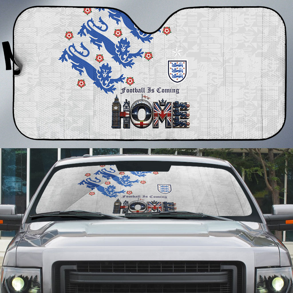 England National Football Auto Sun Shade Football is Coming Home Typography Sporty Style