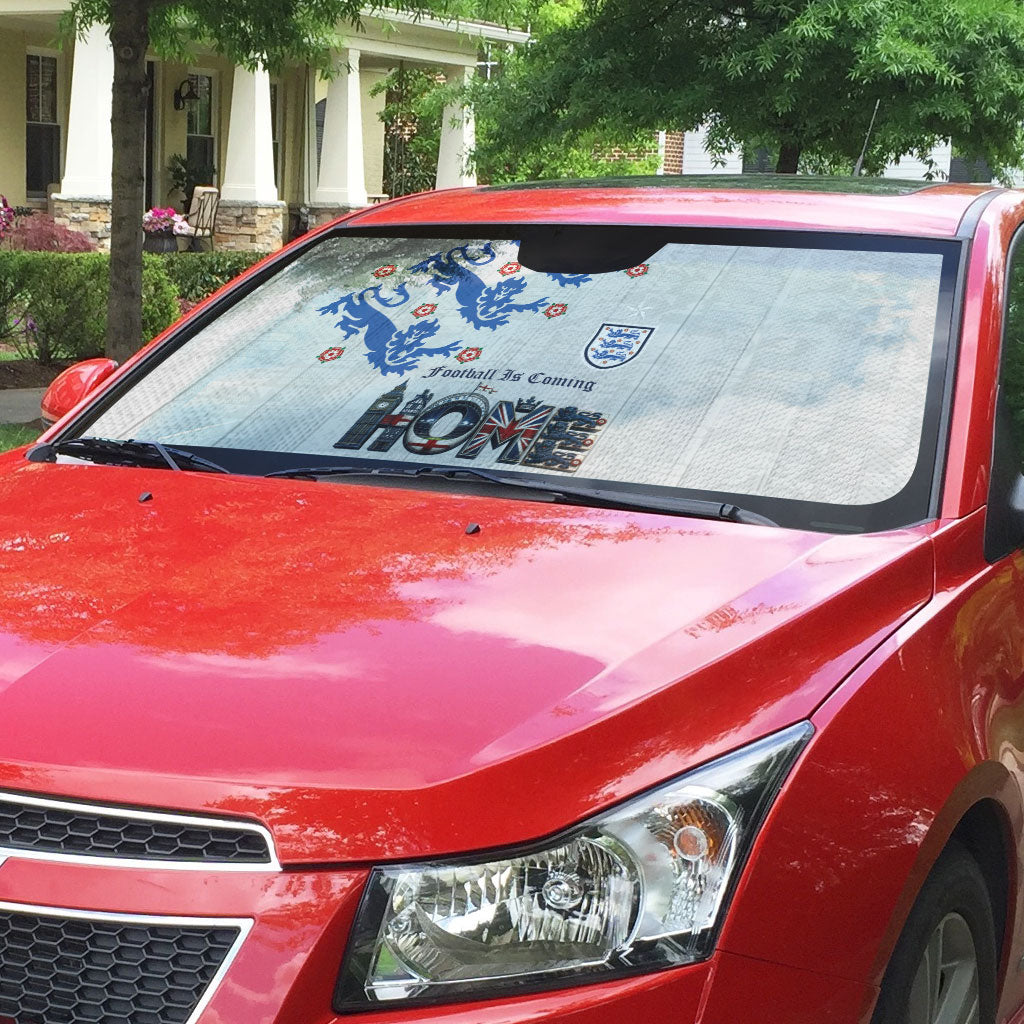 England National Football Auto Sun Shade Football is Coming Home Typography Sporty Style