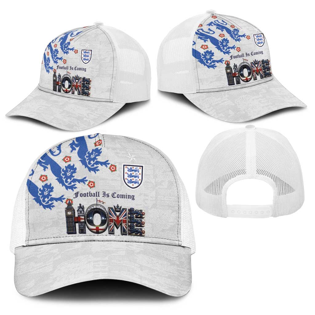 England National Football Baseball Net Cap Football is Coming Home Typography Sporty Style