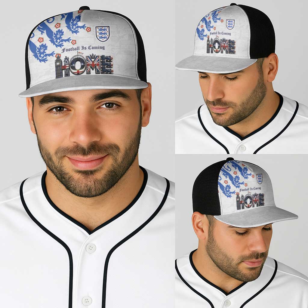 England National Football Baseball Net Cap Football is Coming Home Typography Sporty Style