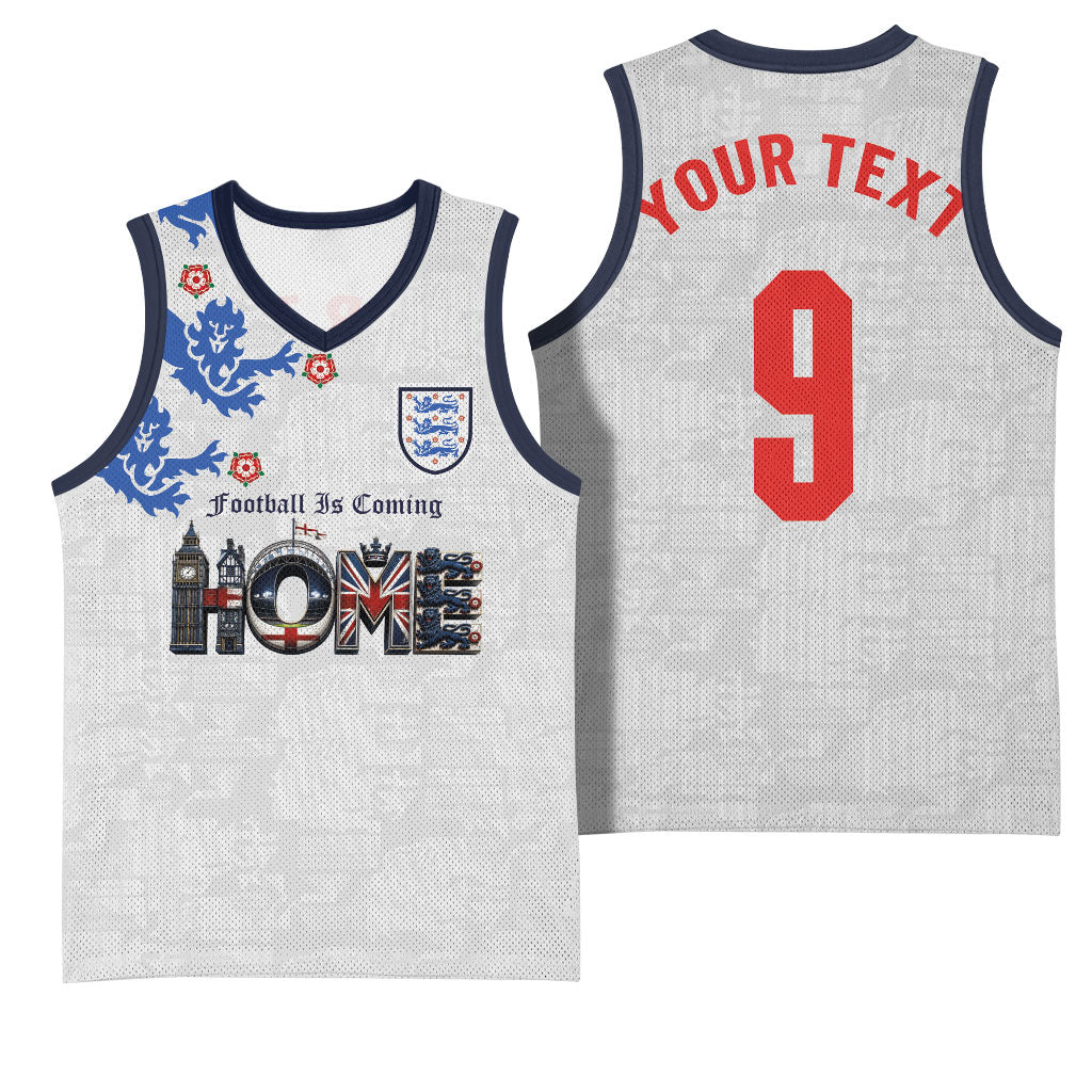 Custom England National Football Basketball Jersey Football is Coming Home Typography Sporty Style