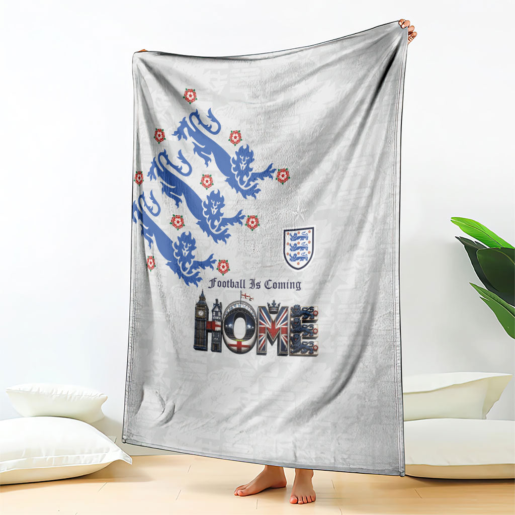 England National Football Blanket Football is Coming Home Typography Sporty Style