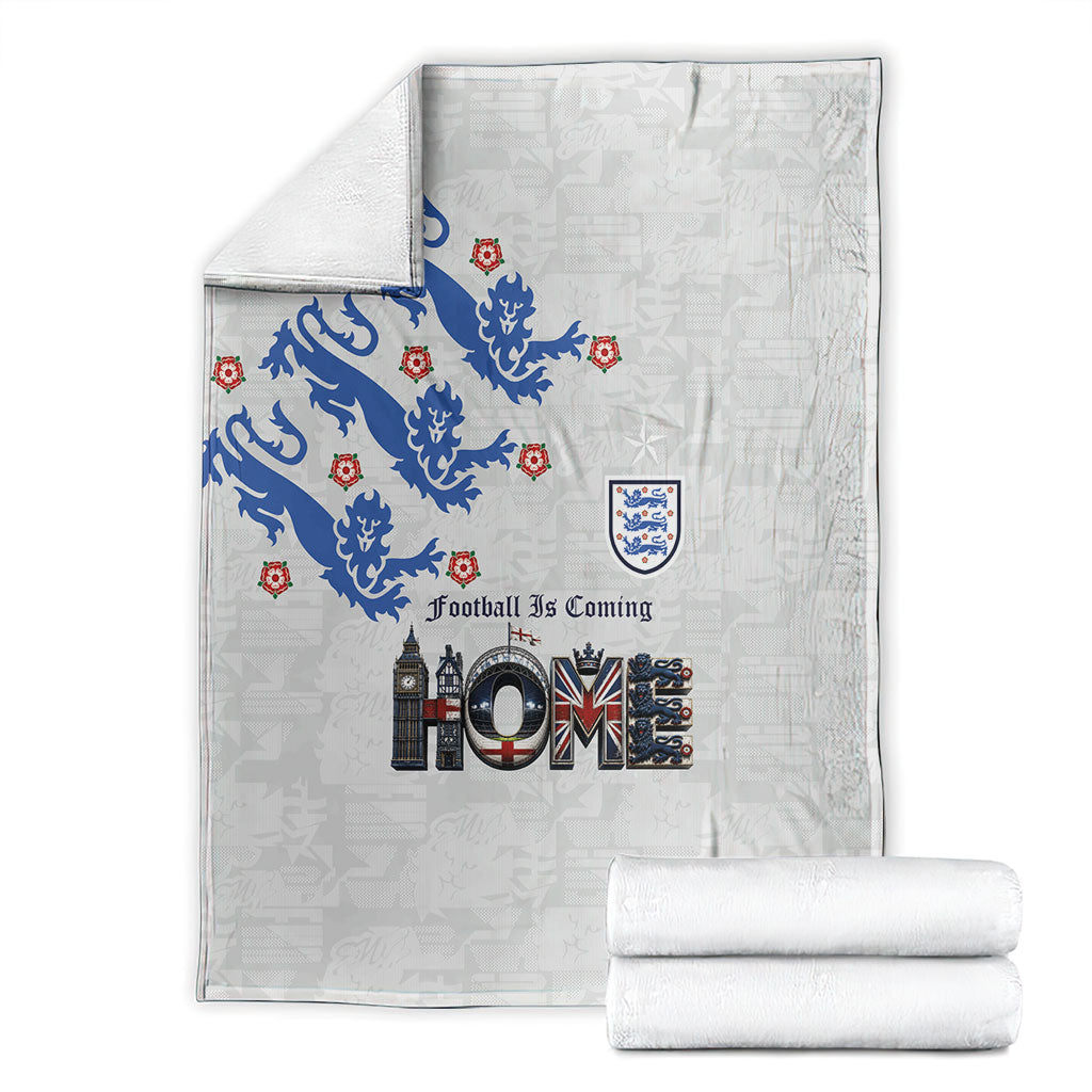 England National Football Blanket Football is Coming Home Typography Sporty Style