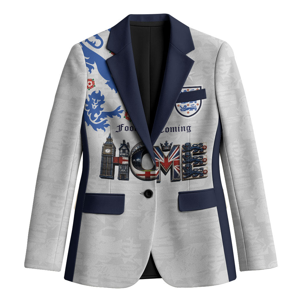Custom England National Football Blazer Football is Coming Home Typography Sporty Style