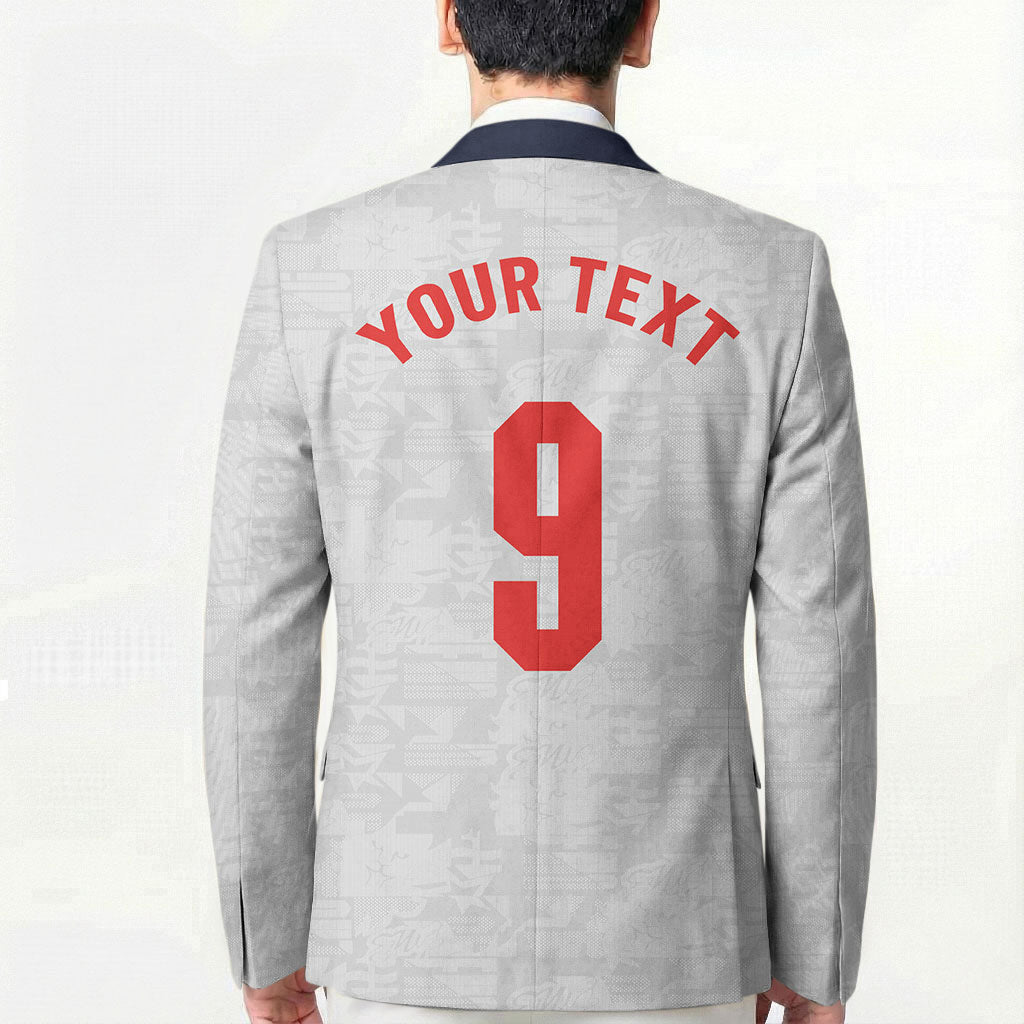 Custom England National Football Blazer Football is Coming Home Typography Sporty Style