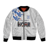 Custom England National Football Bomber Jacket Football is Coming Home Typography Sporty Style