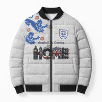 Custom England National Football Bomber Puffer Jacket Football is Coming Home Typography Sporty Style