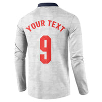 Custom England National Football Button Sweatshirt Football is Coming Home Typography Sporty Style
