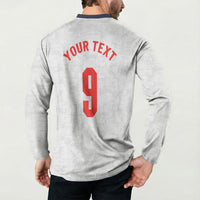 Custom England National Football Button Sweatshirt Football is Coming Home Typography Sporty Style