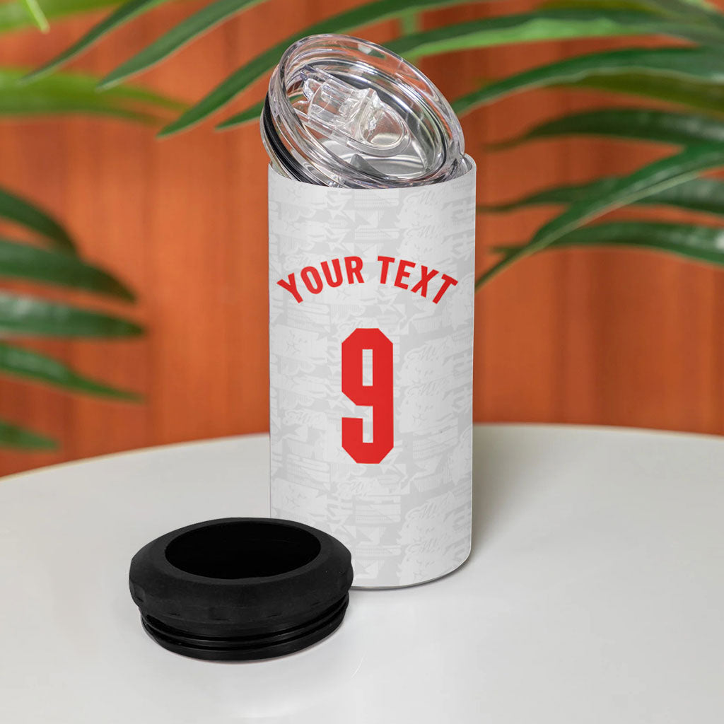 Custom England National Football 4 in 1 Can Cooler Tumbler Football is Coming Home Typography Sporty Style