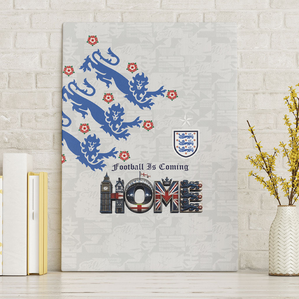 England National Football Canvas Wall Art Football is Coming Home Typography Sporty Style