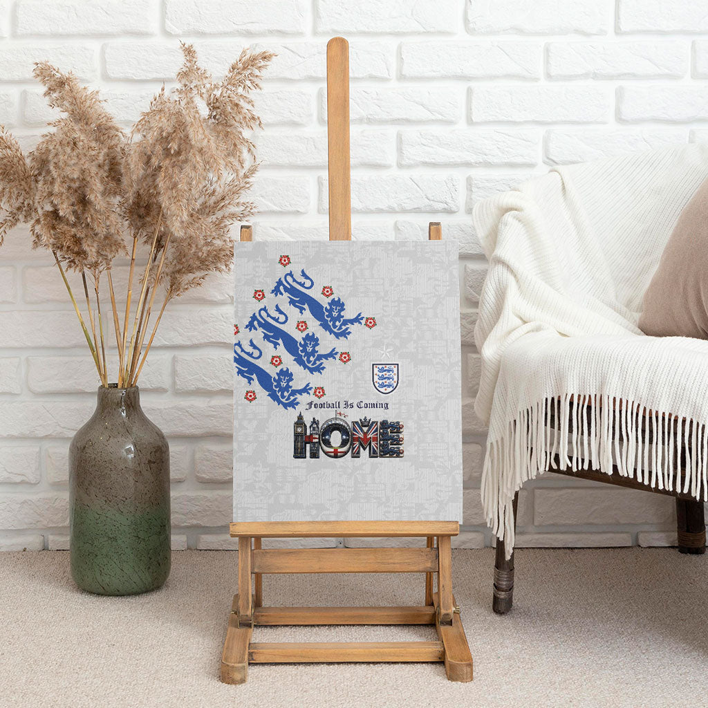 England National Football Canvas Wall Art Football is Coming Home Typography Sporty Style