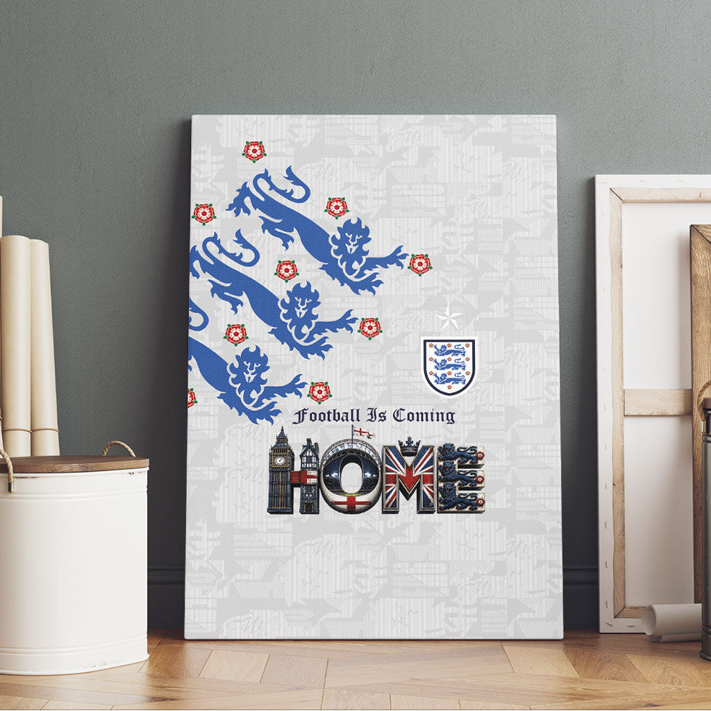 England National Football Canvas Wall Art Football is Coming Home Typography Sporty Style