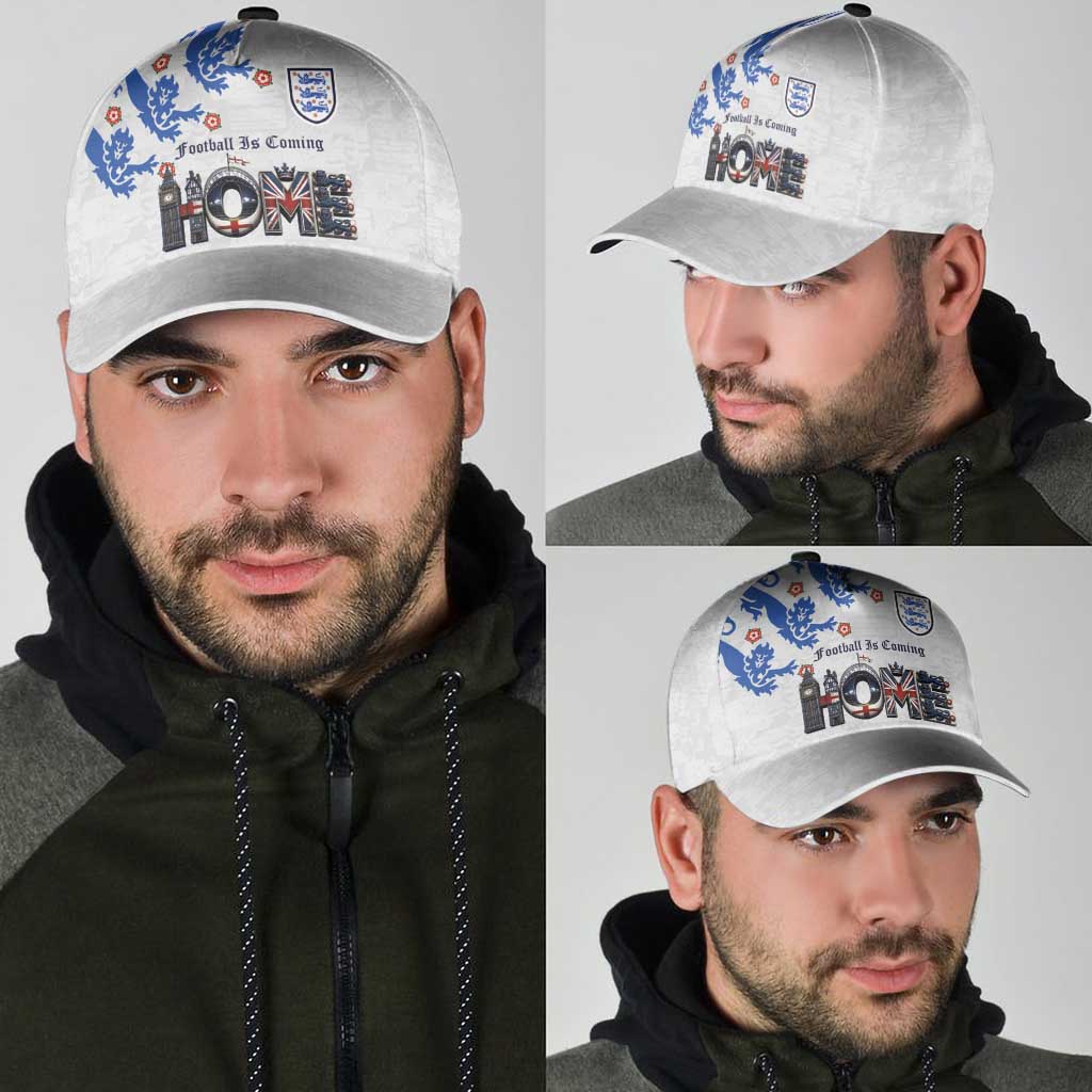 England National Football Classic Cap Football is Coming Home Typography Sporty Style