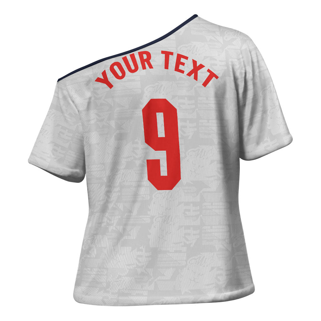 Custom England National Football Cross Shoulder Shirt Football is Coming Home Typography Sporty Style