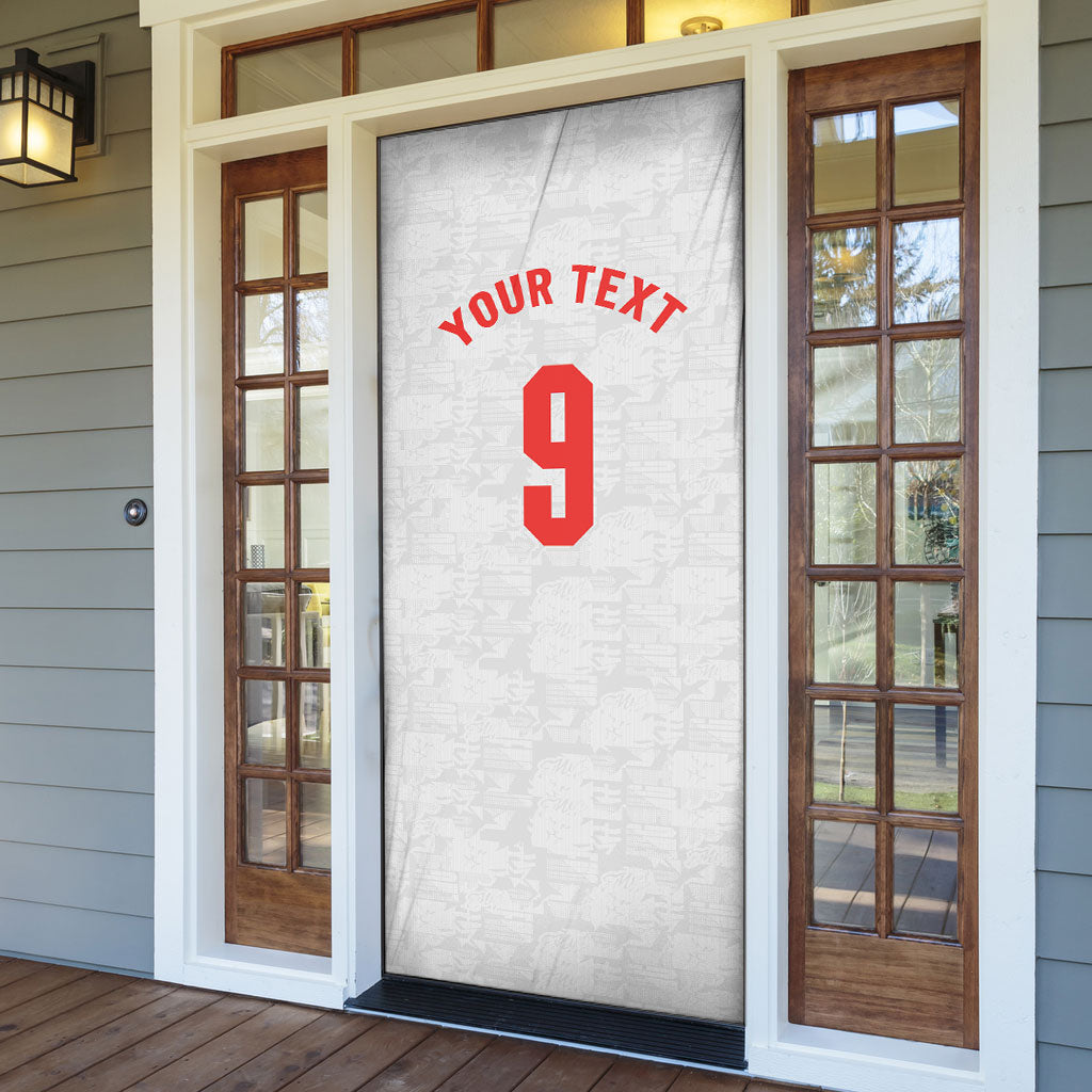 Custom England National Football Door Cover Football is Coming Home Typography Sporty Style