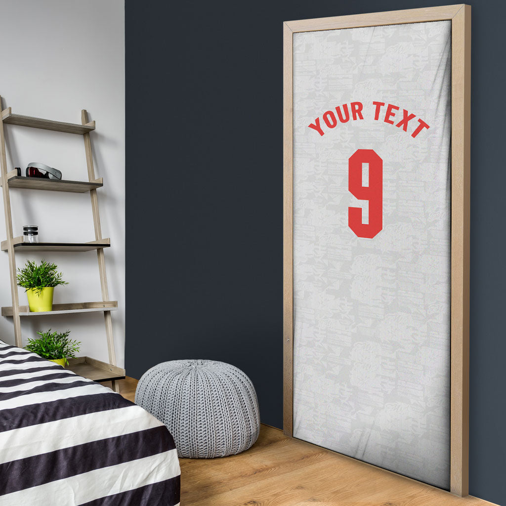Custom England National Football Door Cover Football is Coming Home Typography Sporty Style