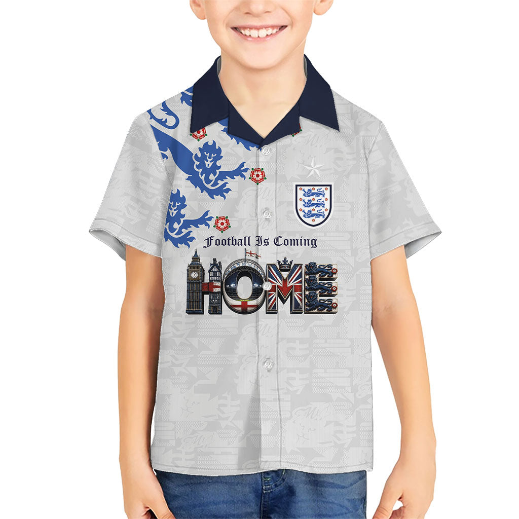 Custom England National Football Hawaiian Shirt Football is Coming Home Typography Sporty Style