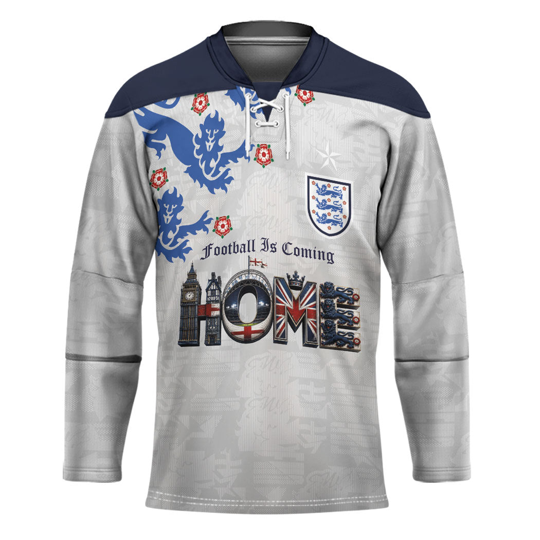 Custom England National Football Hockey Jersey Football is Coming Home Typography Sporty Style