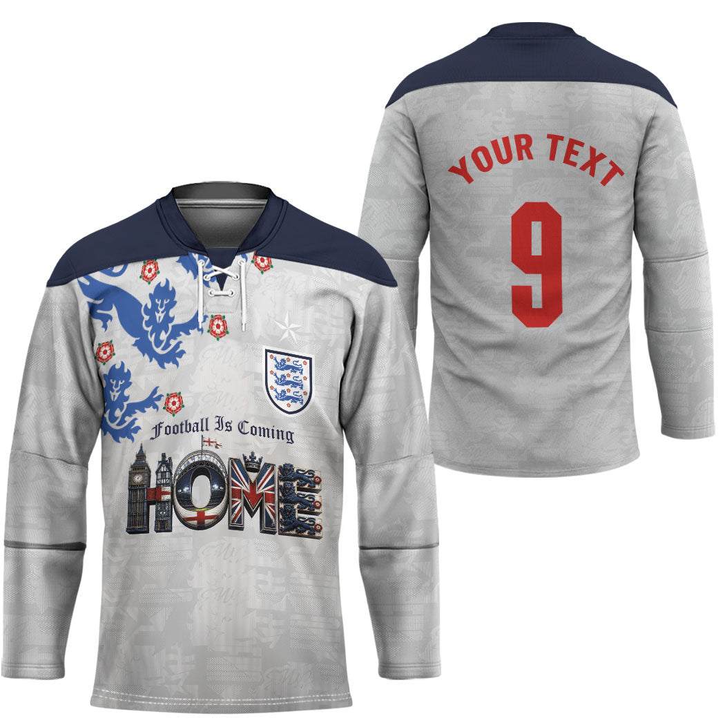 Custom England National Football Hockey Jersey Football is Coming Home Typography Sporty Style