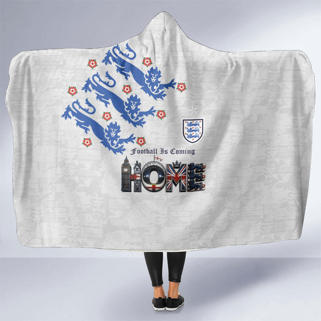 England National Football Hooded Blanket Football is Coming Home Typography Sporty Style