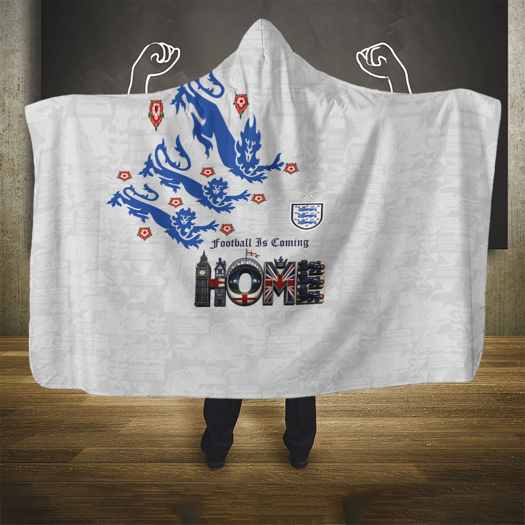 England National Football Hooded Blanket Football is Coming Home Typography Sporty Style