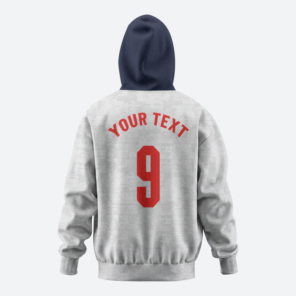 Custom England National Football Hoodie Football is Coming Home Typography Sporty Style