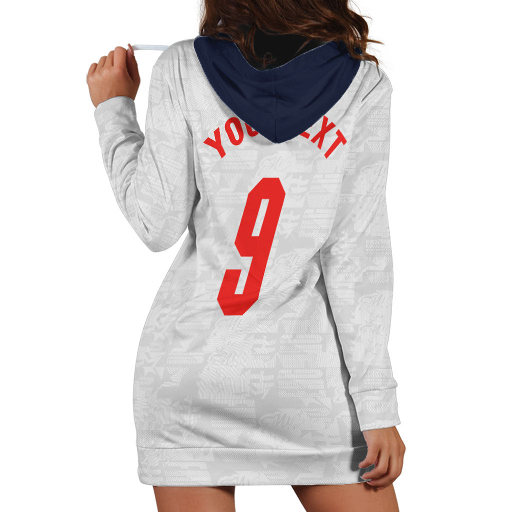 Custom England National Football Hoodie Dress Football is Coming Home Typography Sporty Style