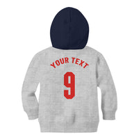 Custom England National Football Kid Hoodie Football is Coming Home Typography Sporty Style