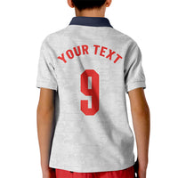 Custom England National Football Kid Polo Shirt Football is Coming Home Typography Sporty Style