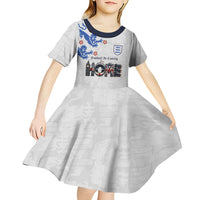 Custom England National Football Kid Short Sleeve Dress Football is Coming Home Typography Sporty Style