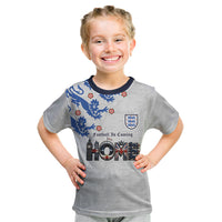Custom England National Football Kid T Shirt Football is Coming Home Typography Sporty Style