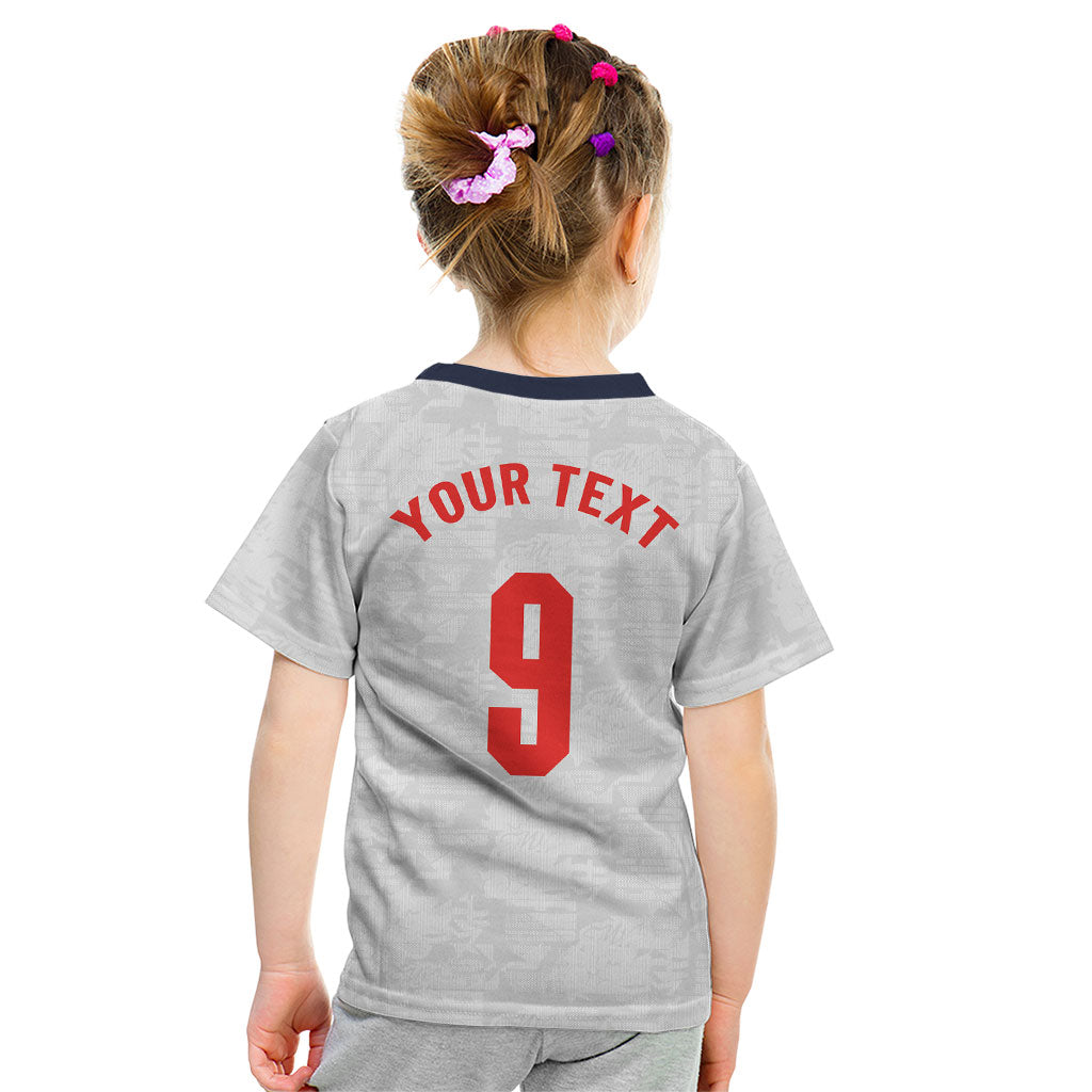 Custom England National Football Kid T Shirt Football is Coming Home Typography Sporty Style