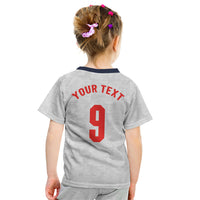 Custom England National Football Kid T Shirt Football is Coming Home Typography Sporty Style