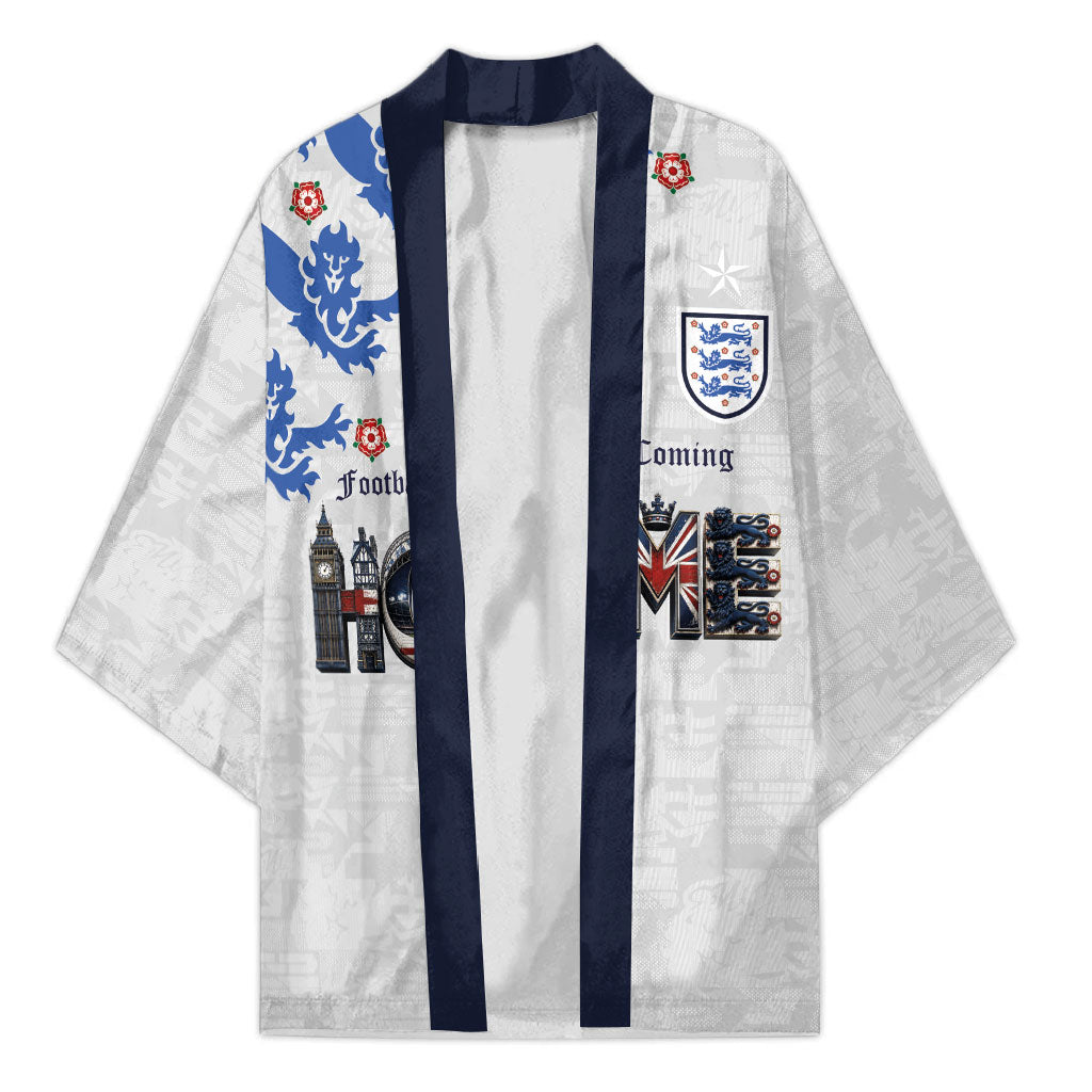 Custom England National Football Kimono Football is Coming Home Typography Sporty Style