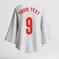 Custom England National Football Kimono Sleeve Blouse Football is Coming Home Typography Sporty Style
