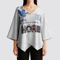 Custom England National Football Kimono Sleeve Blouse Football is Coming Home Typography Sporty Style